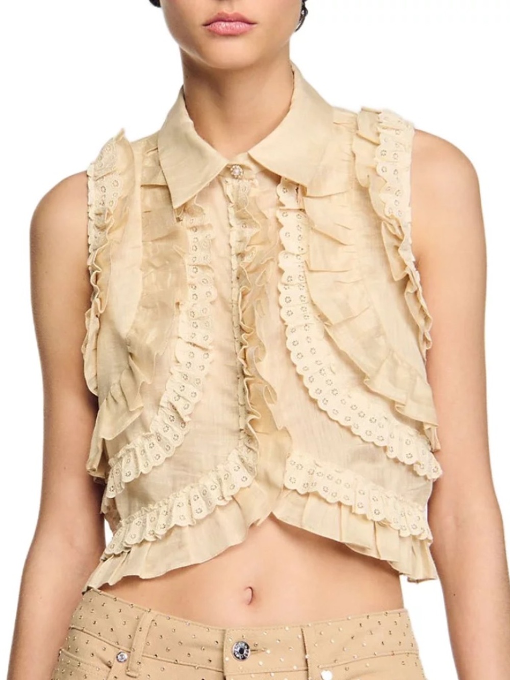 Hortensia Ruffled Crop Shirt